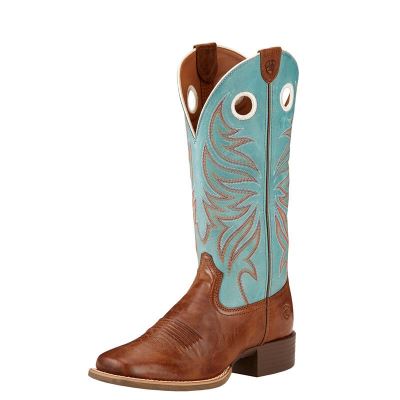 Ariat Round Up Ryder - Western Laarzen Bruin / Groen Dames - 10612-287